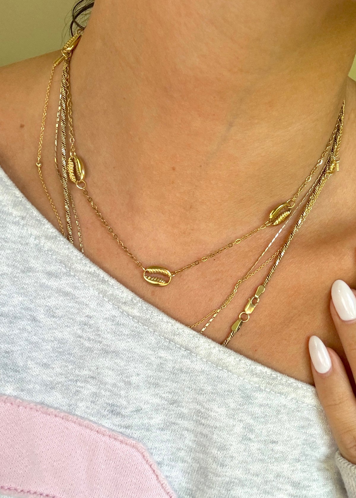 Gold Shell Link Necklace