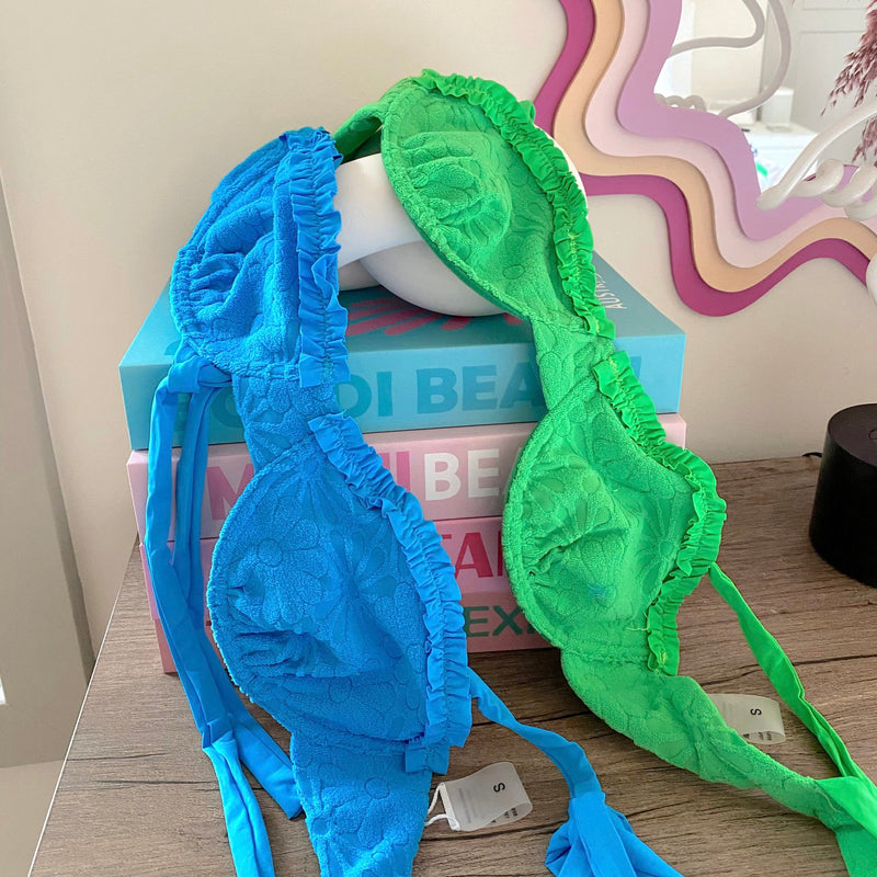 Clara Jacquard Green Daisy Bikini Set Colorful Natalie