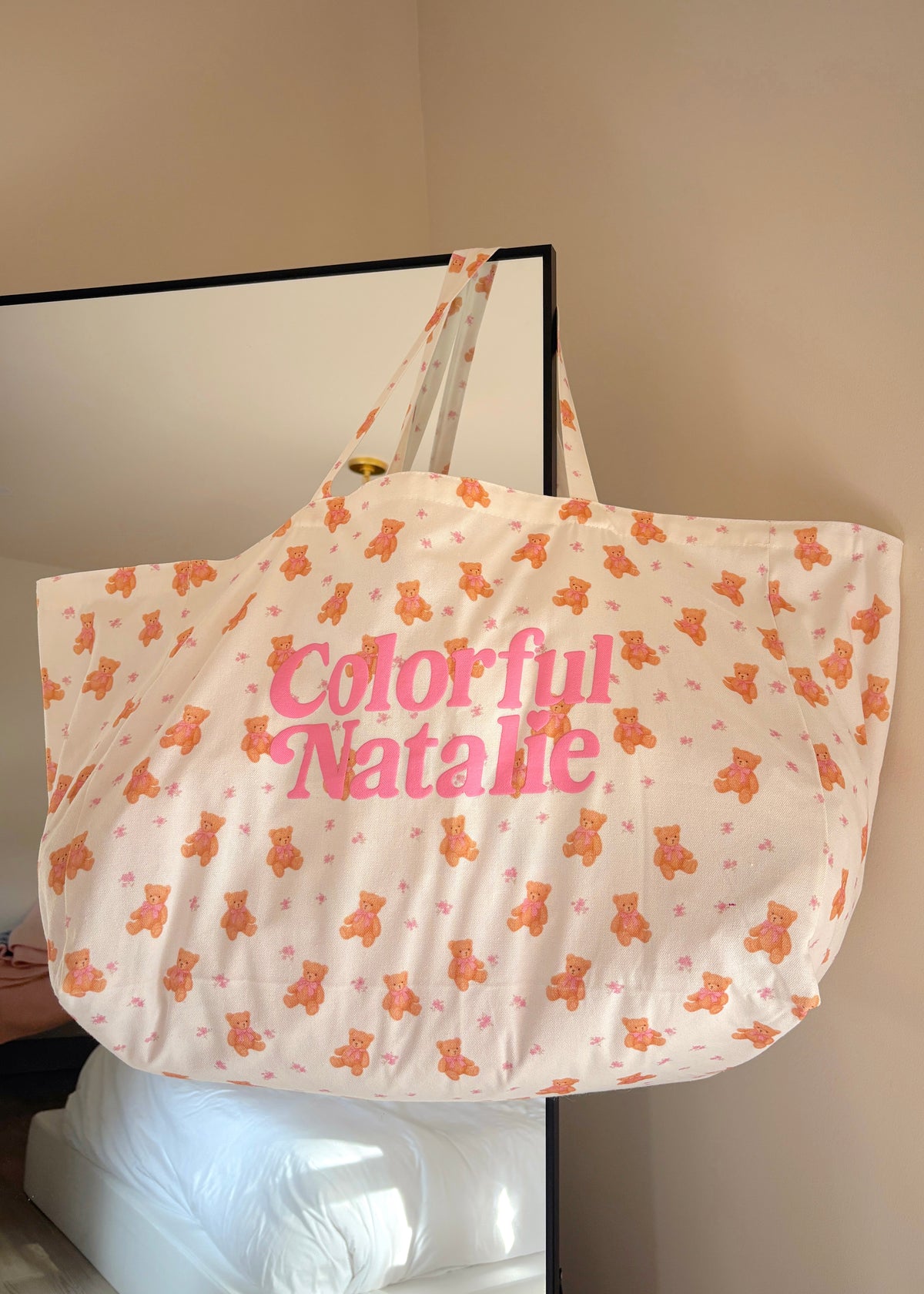 Pink Bears CN Puff XL Tote Bag
