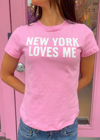 New York Loves Me Pink Baby Tee