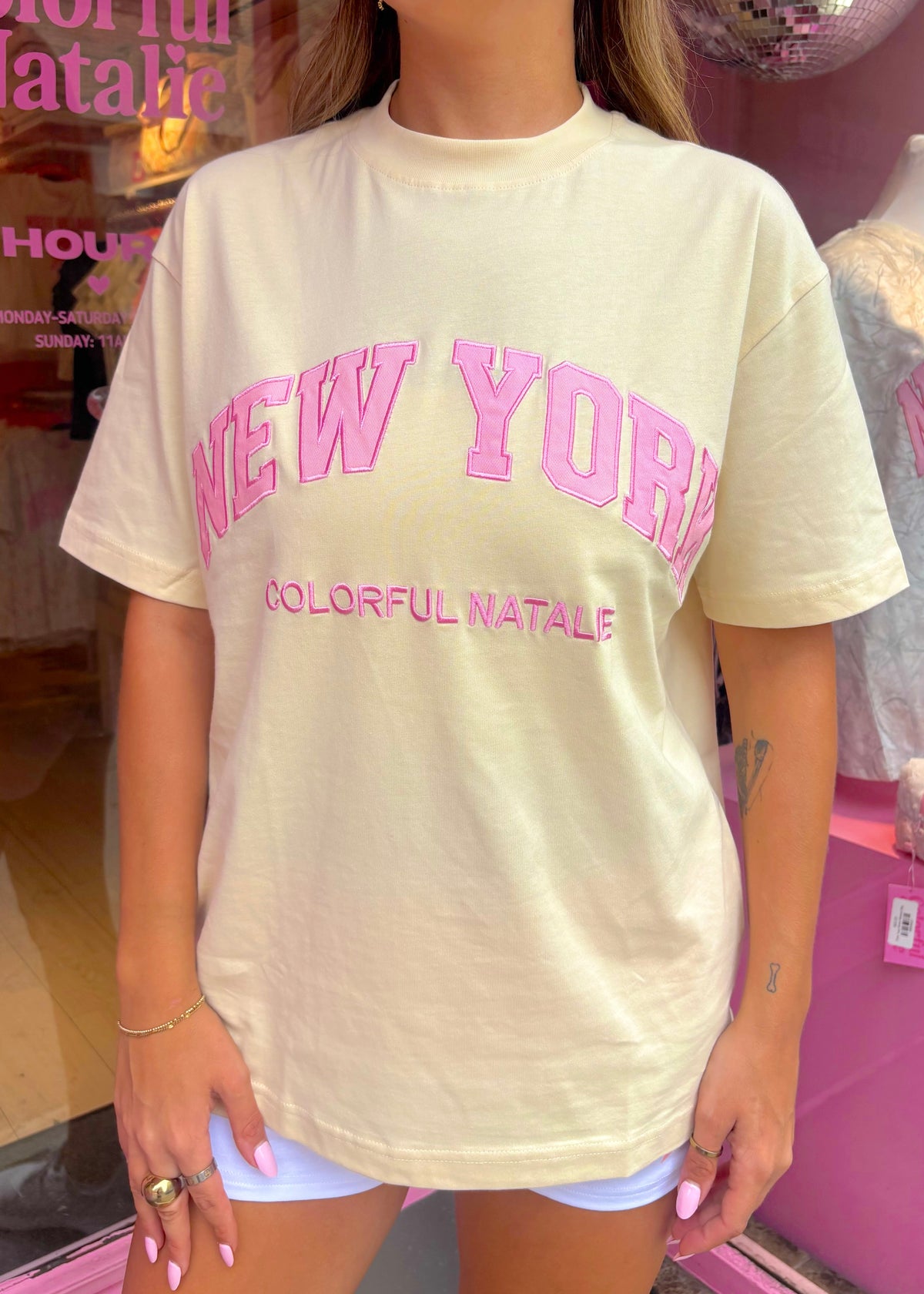 Embroidered NY Heavyweight Yellow T-Shirt
