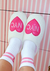NYC Hot Pink Slippers