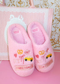 Pink NY Themed Slippers