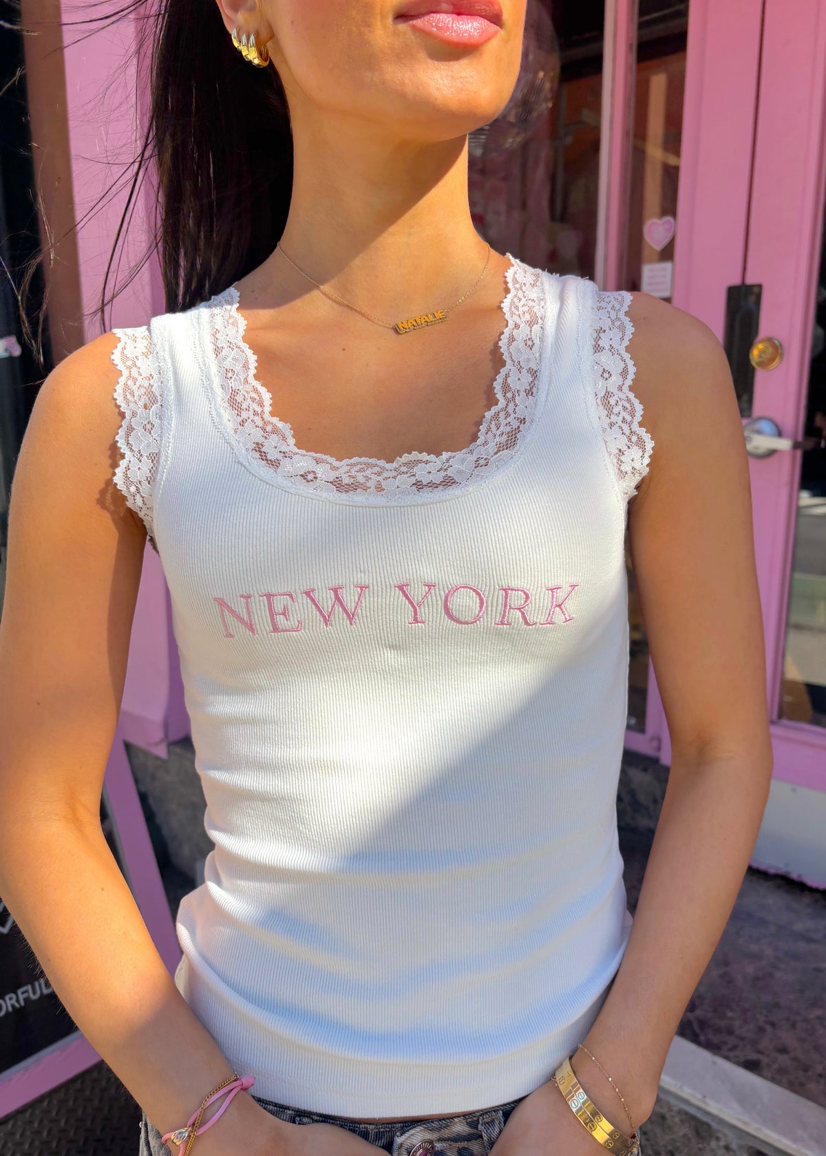 New York White Tank Top