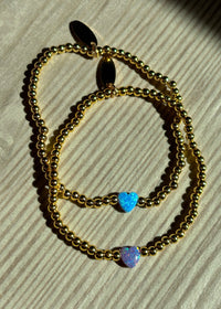 Opal Small Heart 18k Gold Bracelet