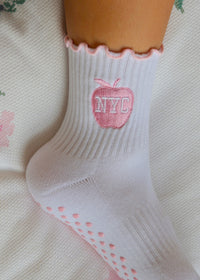 NYC Pink Apple Grip Socks