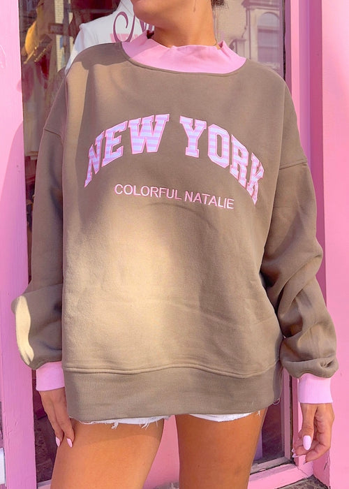 Brown Striped New York Mockneck