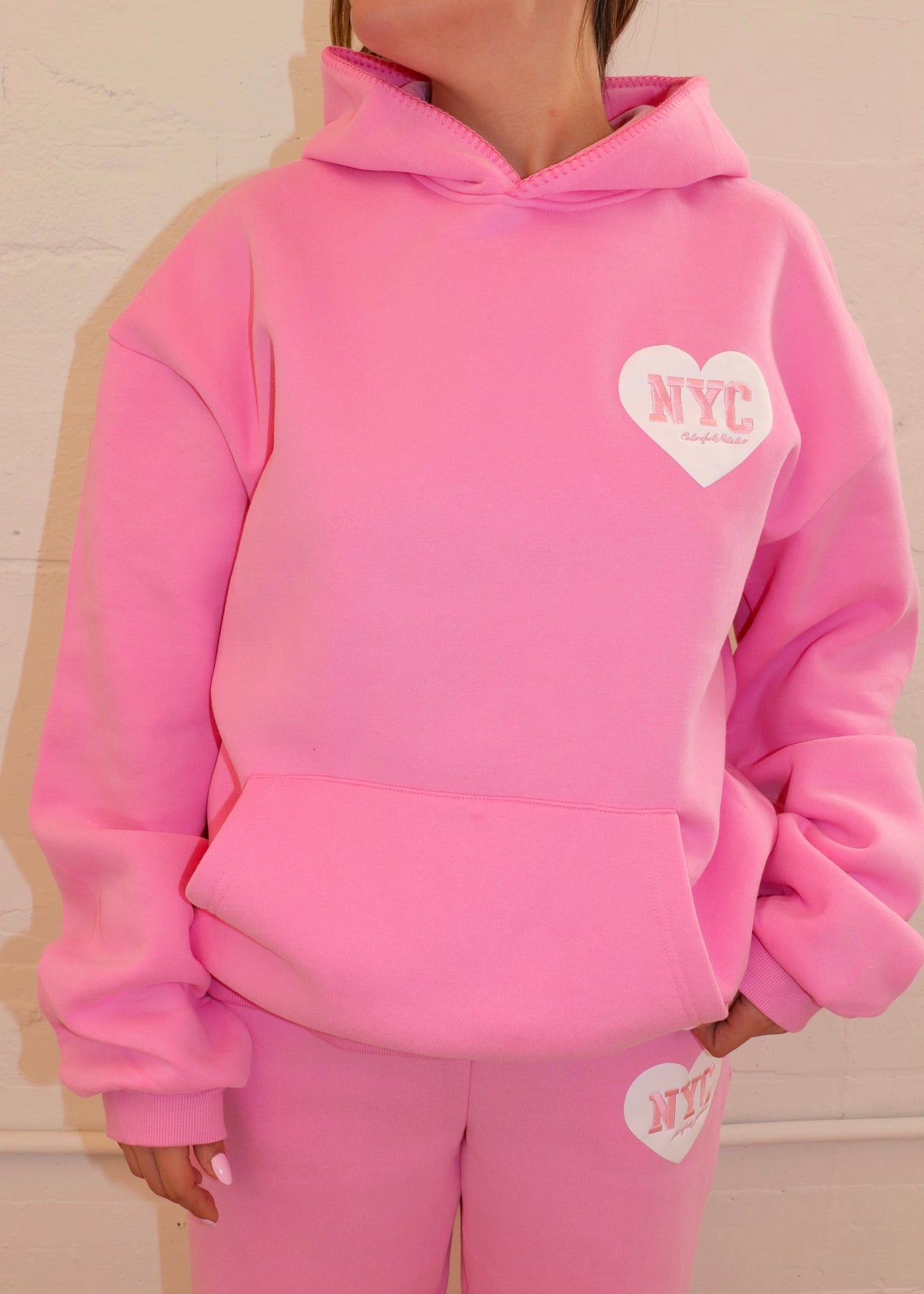 NYC Pink Heart Hoodie