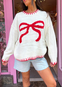 Rosalia Red Bows Knit Sweater