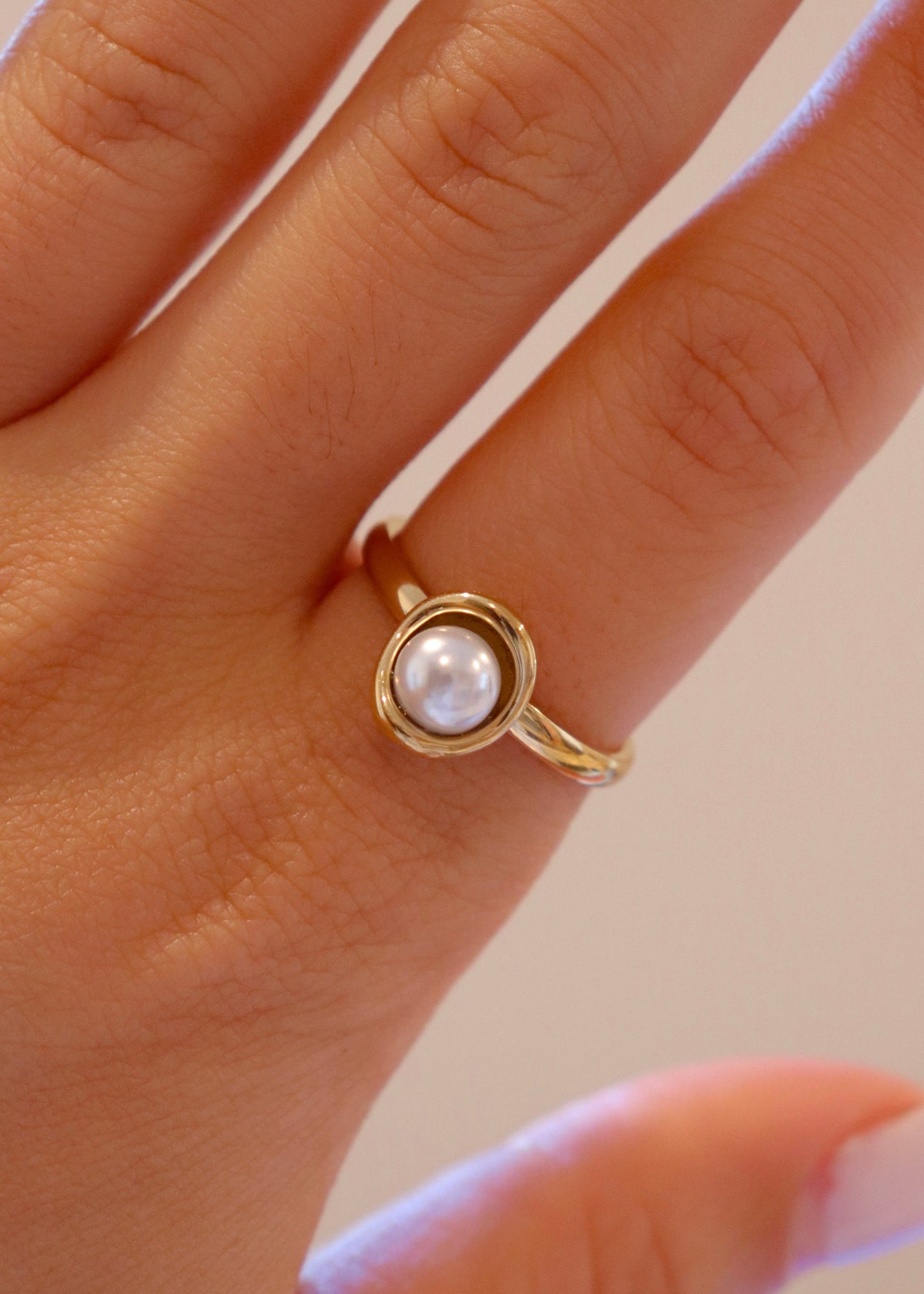 Gold Pearl Ring