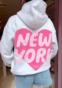 Preorder: New York Heart Grey Puff Hoodie