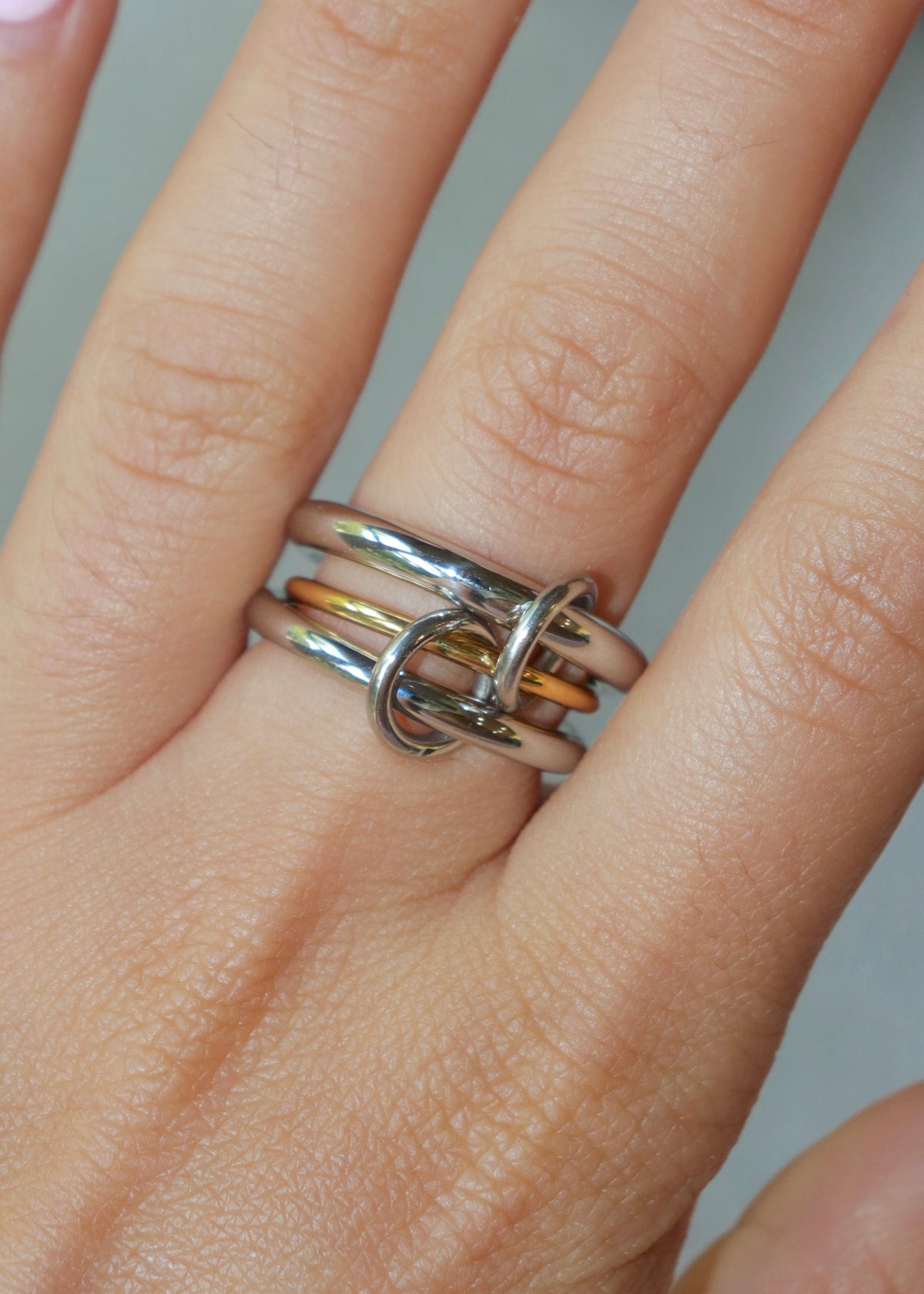 Silver and Gold Layered Ring