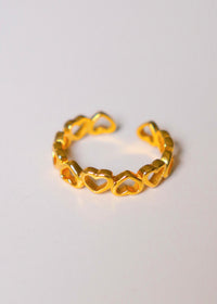 Hearts Repeating Gold Ring