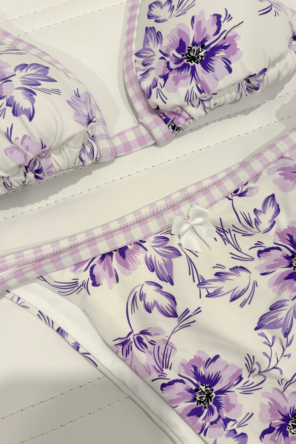 Summer Abroad Purple Bow Bikini Set