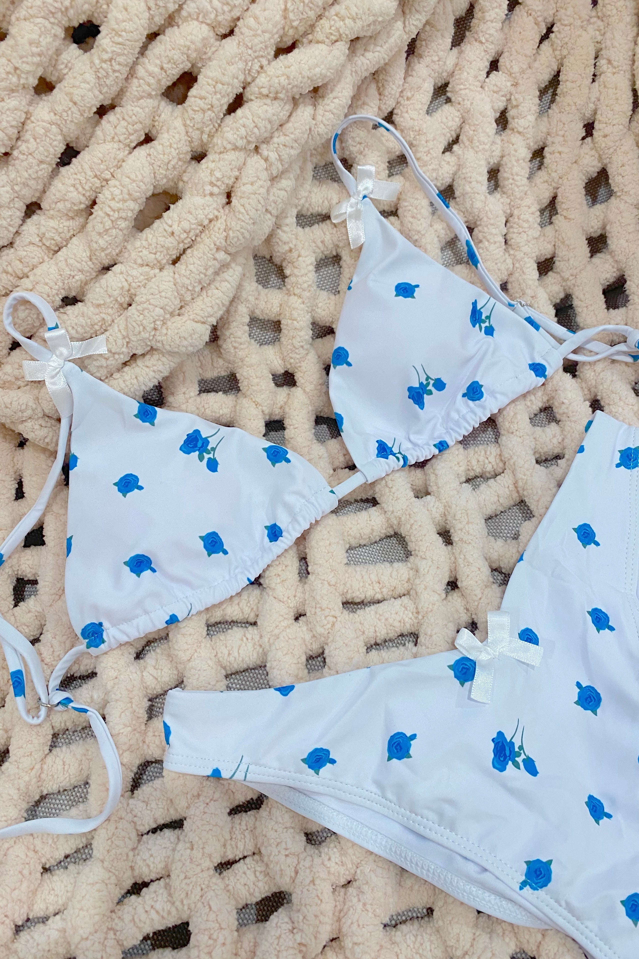 Blue and white floral hot sale bikini