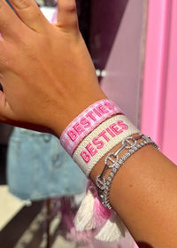 Besties Pink Woven Bracelet