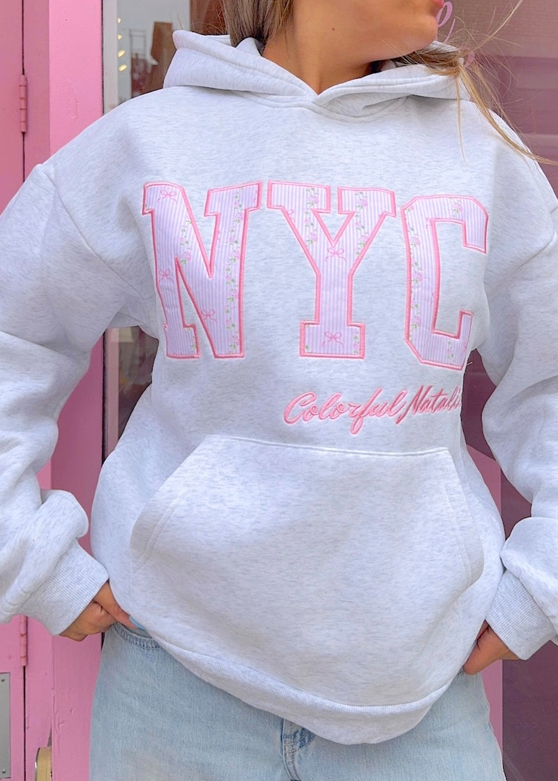 NYC Graceful Flowers Embroidered Hoodie