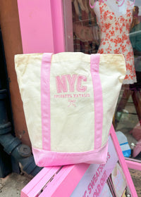 Preorder: Colorful Natalie Light Pink Embroidered Tote Bag