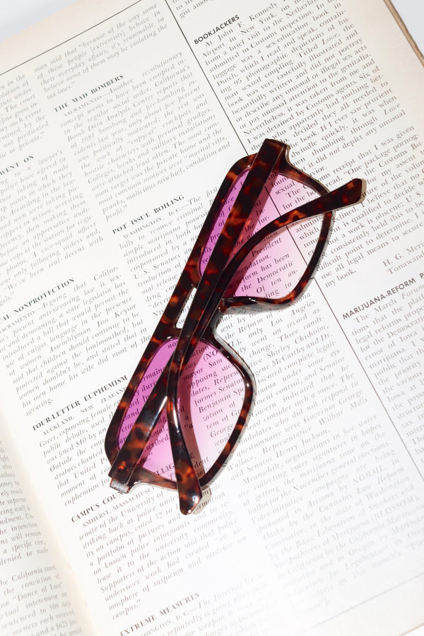 Isabella Purple Lens Double Bridge Sunglasses