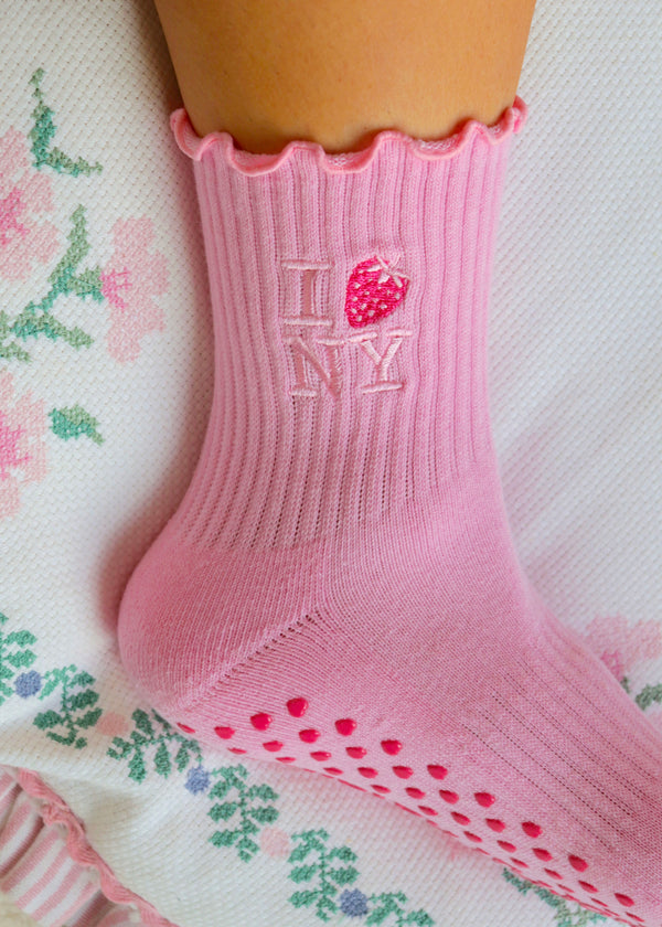 NY Strawberry Grip Socks