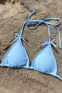 Sylvie Blue Triangle Bikini Top