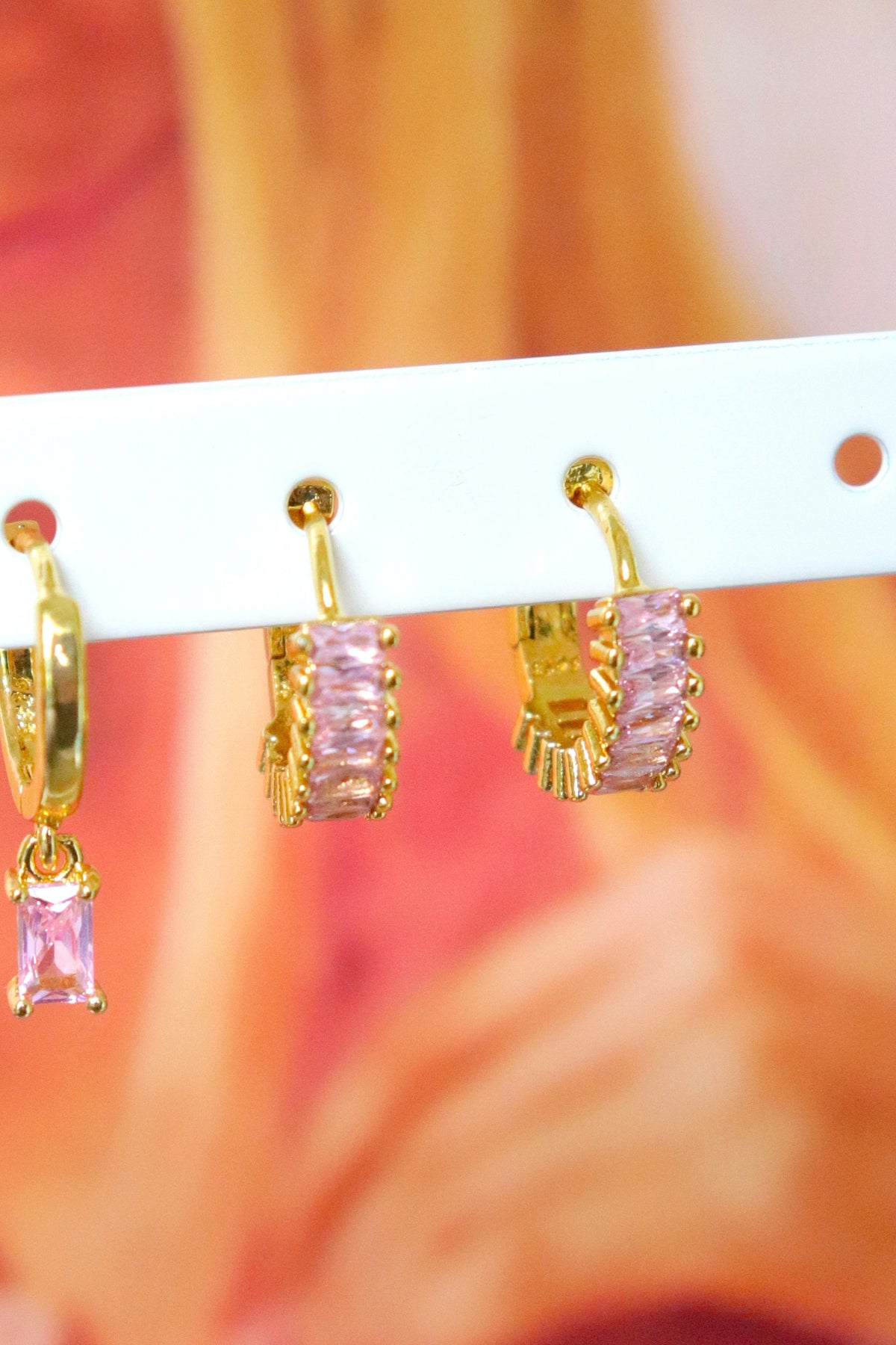 Pink Gold Mini Hoops