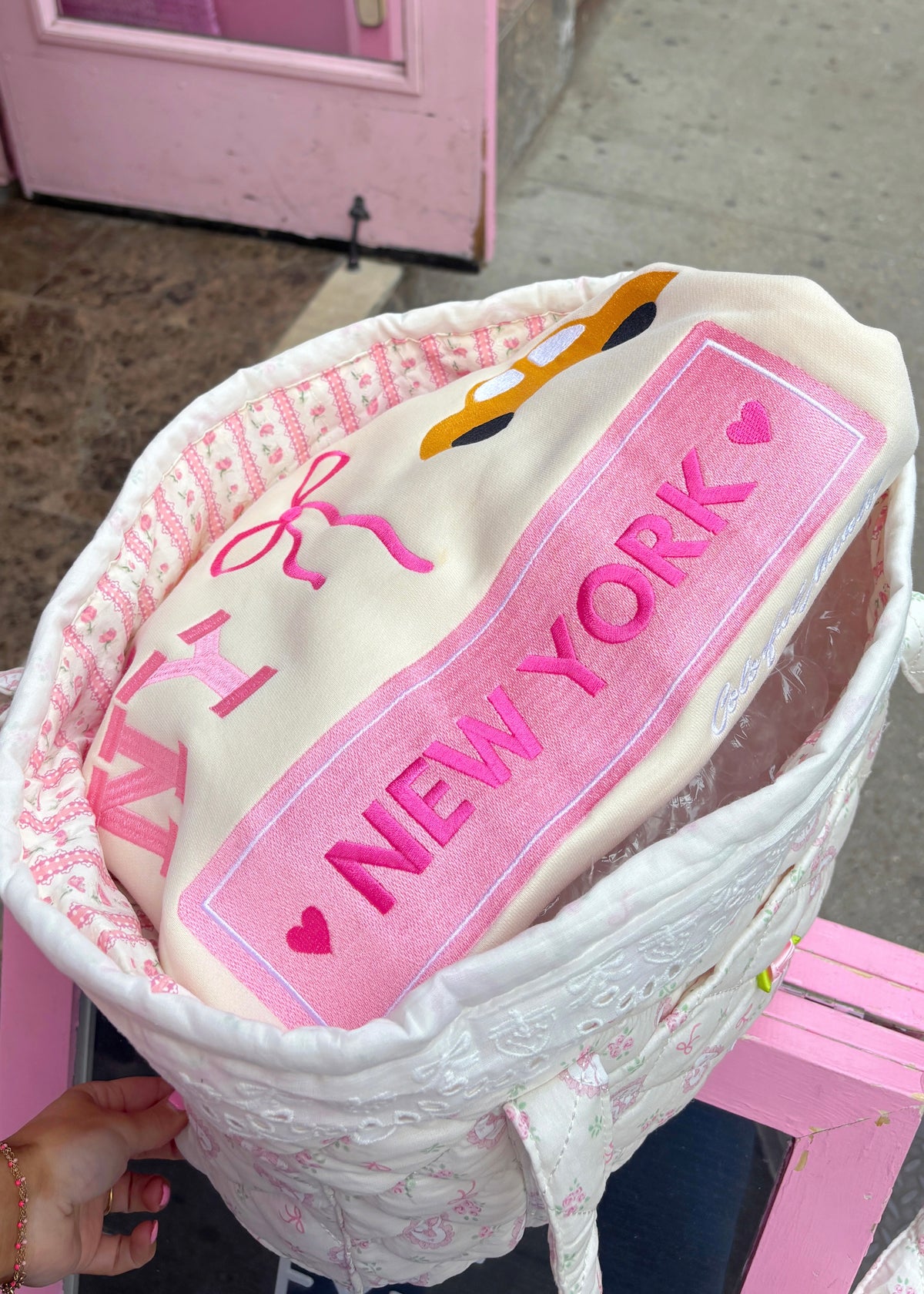 Pink Coquette Lace Tote