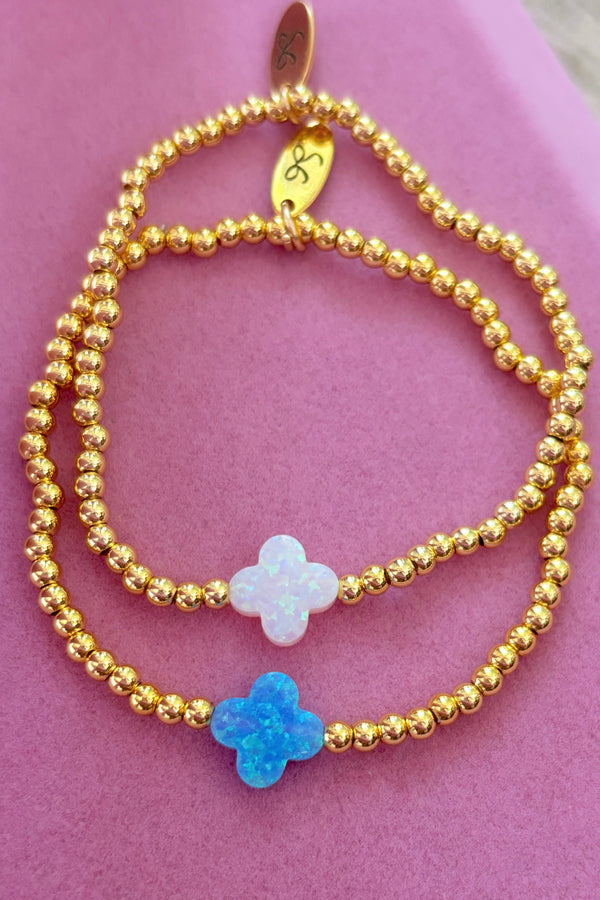Opal Clover 18k Gold Bracelet