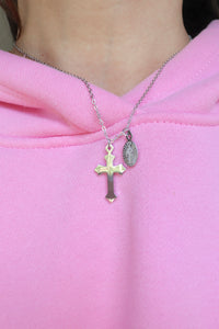 Silver Charm Cross Necklace