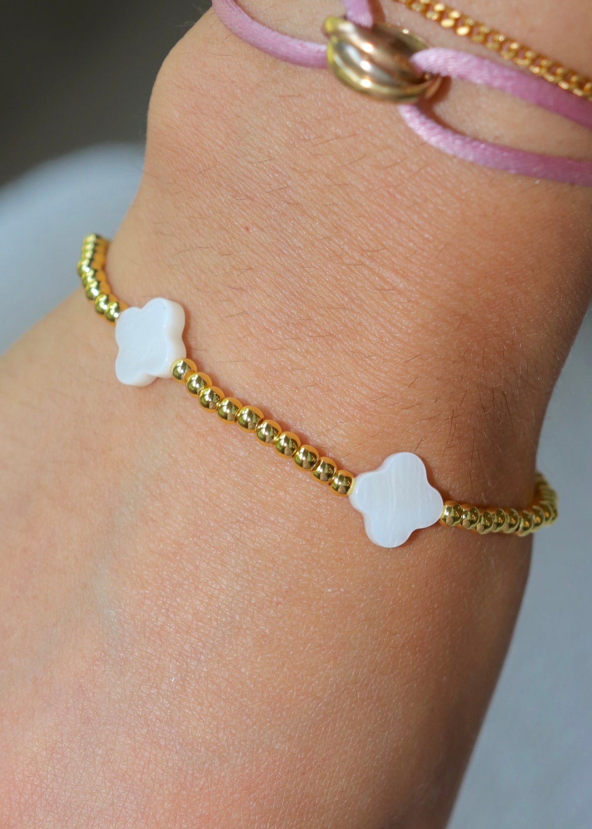 18k Gold Plated Double Clover Bracelet