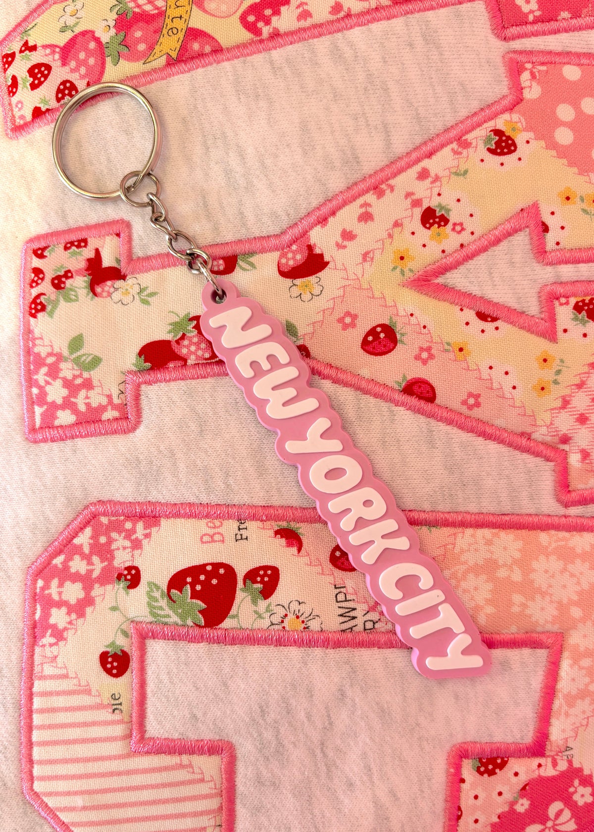 New York City Light Pink Keychain