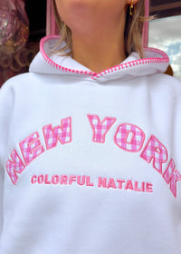 New York Gingham Stitched Hoodie