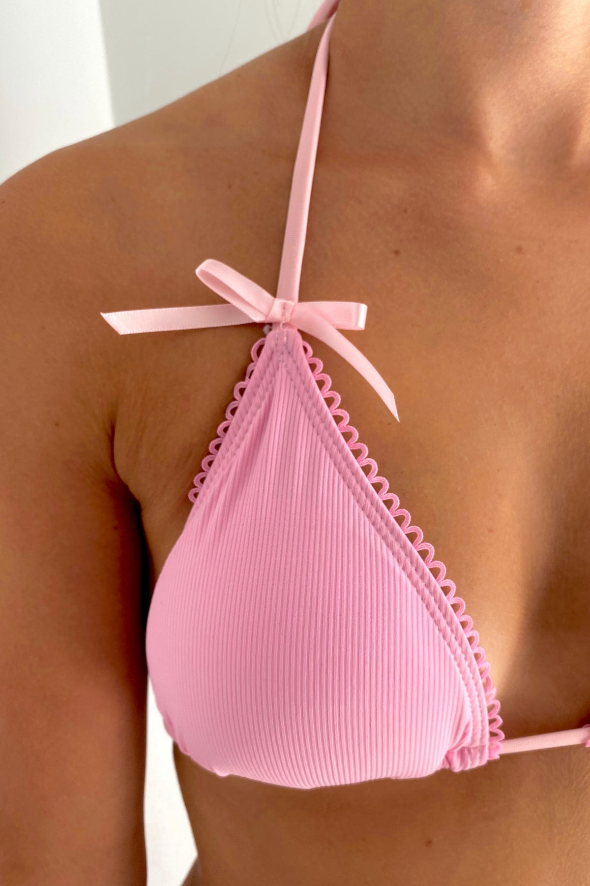 Sylvie Pink Triangle Bikini Top