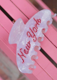 New York Pink Studded Ivory Hair Clip