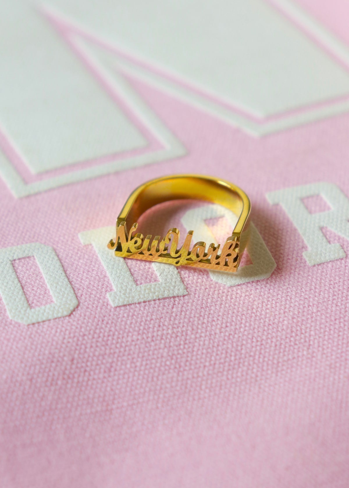 New York Gothic Name Ring