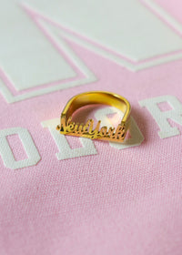 New York Gothic Name Ring