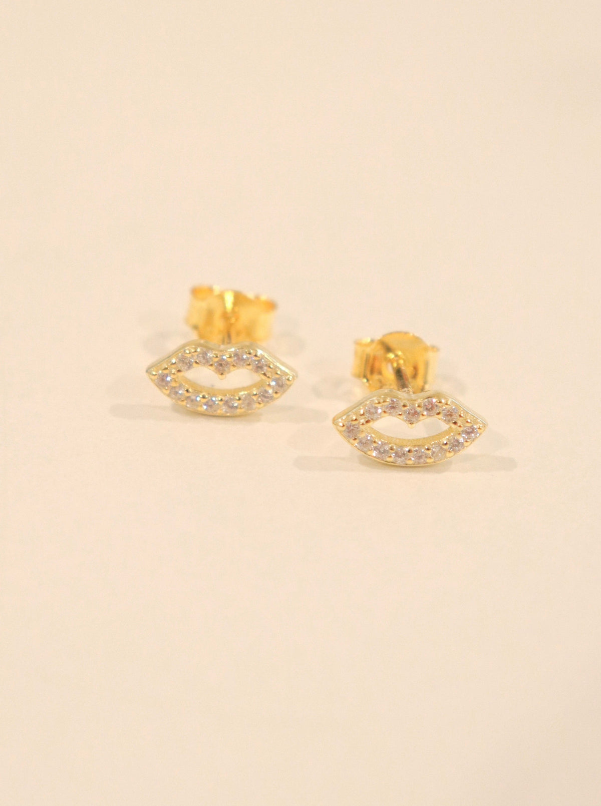 18k Gold Pavé Lip Studs