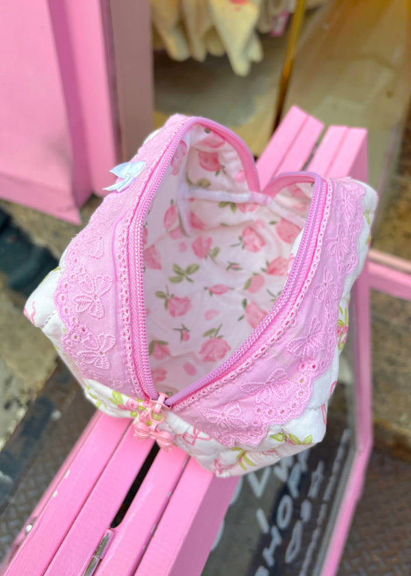 Floral Bows Makeup Bag