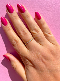 18k Gold Skinny CZ Band Ring