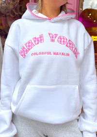 New York Gingham Stitched Hoodie