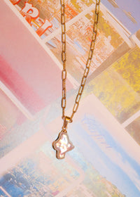 Freshwater Pearl Mini Cross Link Necklace
