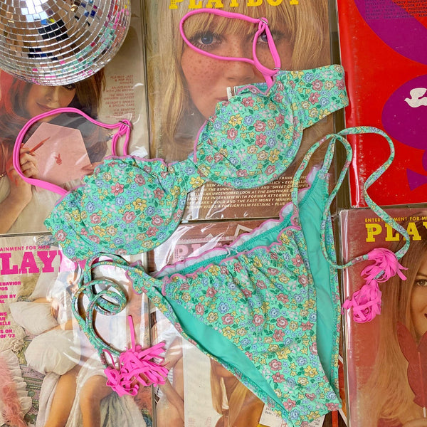 Jordana Green Floral Bikini Set