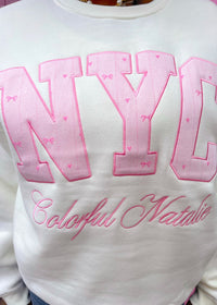Preorder: Pink Ballerina Embroidered NYC Crewneck