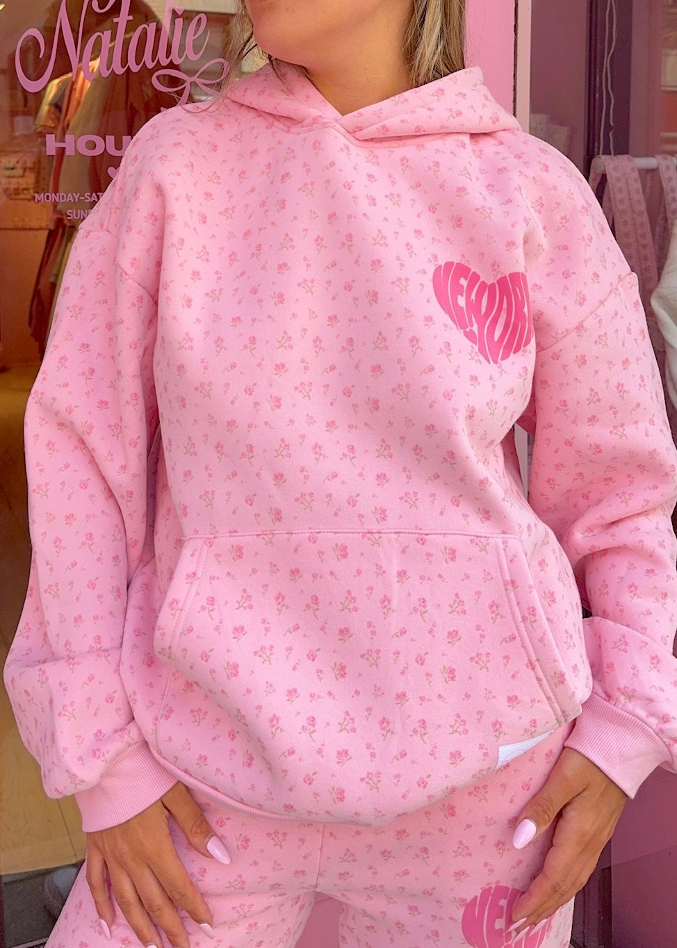 New York Puff Floral Hoodie