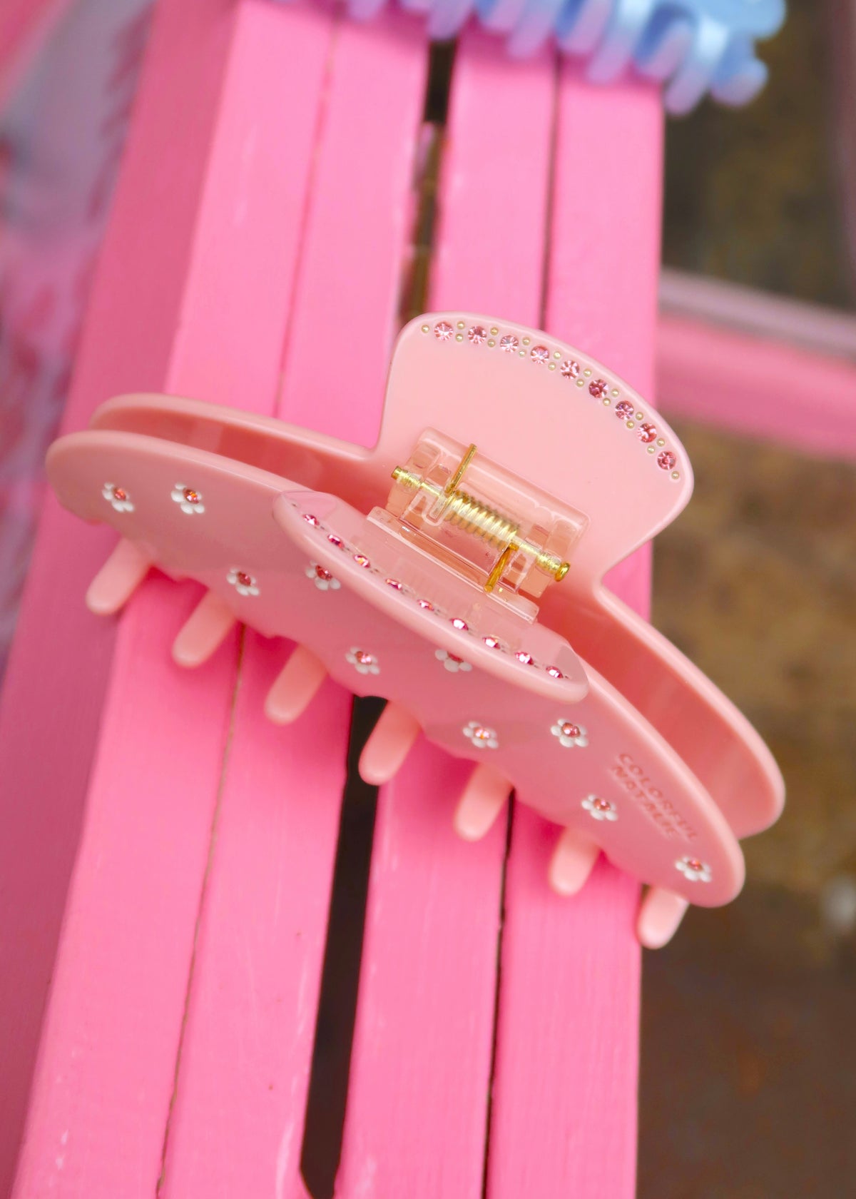 Blush Flower CZ Studded Hair Clip