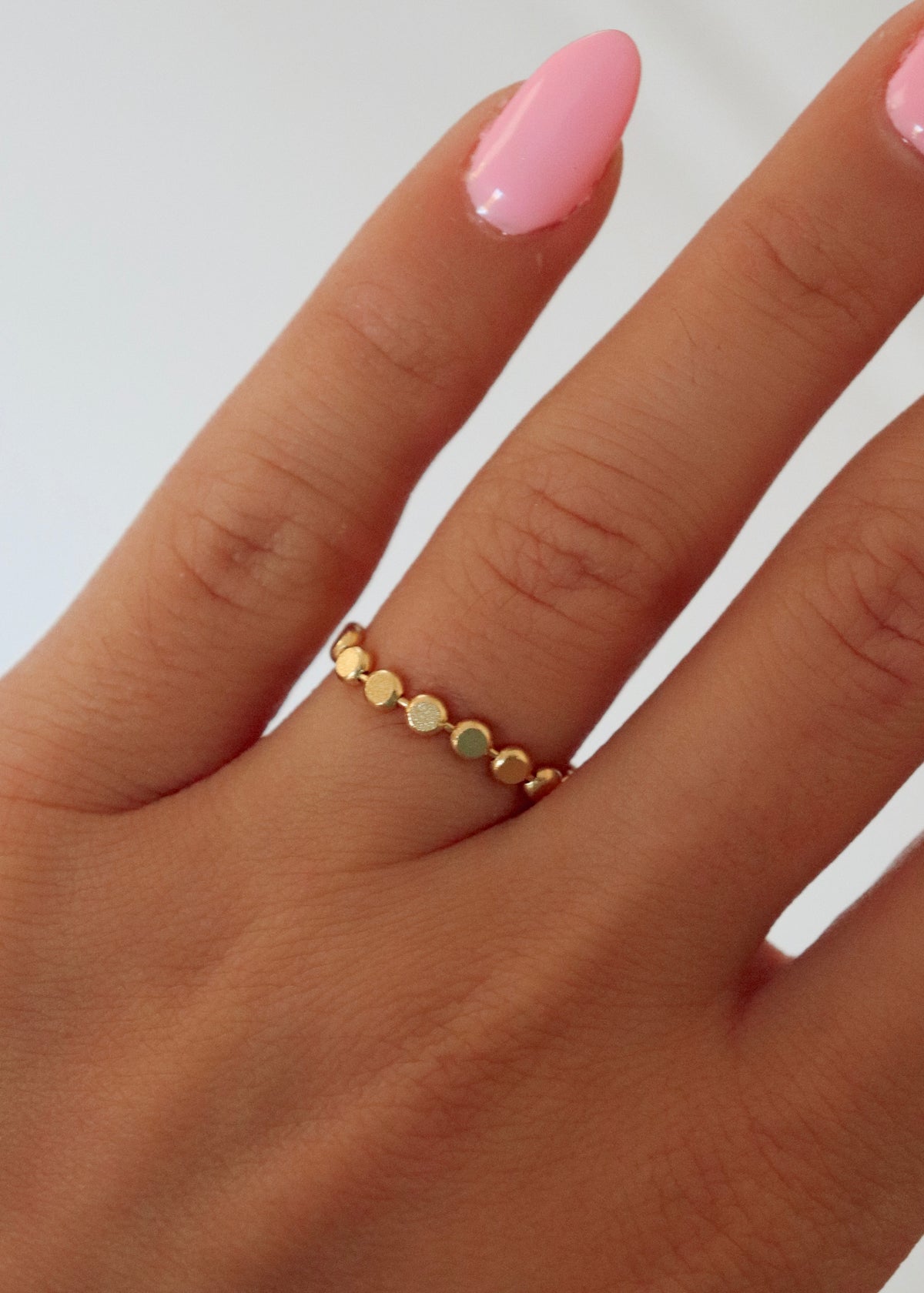 18k Gold Mini Coin Adjustable Ring