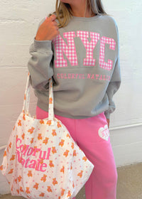 Charcoal Gingham NYC Crewneck