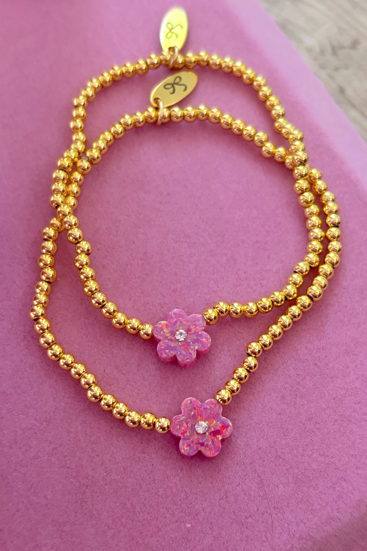 Opal Flower Gem 18k Gold Bracelet