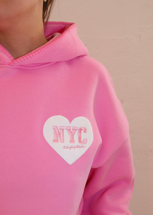 NYC Pink Heart NYC Hoodie