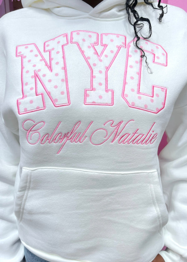 Preorder: Polka Dot Babe Embroidered NYC Hoodie